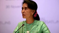 CLEAN : Myanmar's Suu Kyi begins a three-day visit to Singapore News Clip