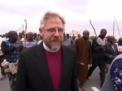 Striking WorkersProtest Against Police Shooting News Clip