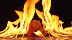 chicken fast food on fire slow motion background. Stock Footage