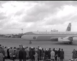 KENNEDY ARRIVES AT GATWICK News Clip