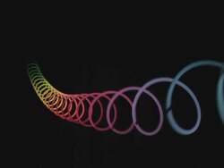Rainbow Slinky Echo Reverb Action Wide Angle Stock Footage