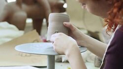 Woman Working Potters Stock Footage