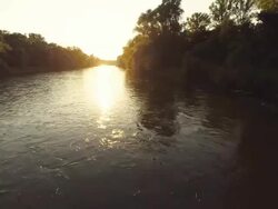 AERIAL Flying Over The Mur River Stock Footage