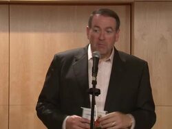 SPEECH: Former Arkansas Govenor Mike Huckabee speaks about why he is so passionate about putting instruments in the hands of kidsÃ‰ Stock Footage