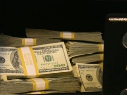 Safe full of American dollars. Money, cash, US currency, banking. Stock Footage