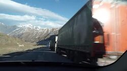 CLEAN : Cargo trucks line up on Georgia Russia border News Clip