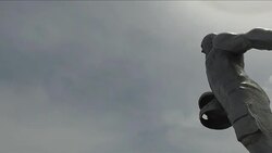 Yuri Gagarin Statue In Karaganda Town Square News Clip