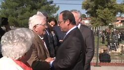 CLEAN : Francois Hollande visits former internment camp News Clip
