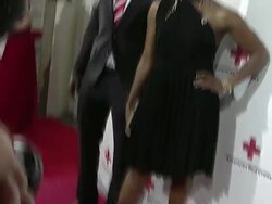 Aisha Hinds (R) at the American Red Cross Of Santa Monica's Annual 'Red Tie Affair' at Santa Monica CA. (Footage by WireImage Video/GettyImages) Stock Footage