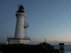 MS Shot of lighthouse at dusk / Point Lonsdale, Victoria, Australia  Stock Footage