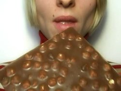 Girl end chocolate Stock Footage