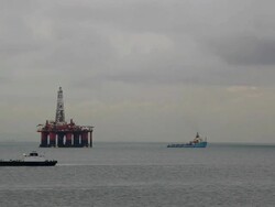 Drilling platform Stock Footage