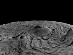 CGI virtual tour of Vesta asteroid craters Stock Footage