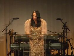 SPEECH: Eva Chow at the LACMA Hosts Inaugural Art + Film Gala Honoring Clint Eastwood And John Baldessari Presented By GUCCI at Los Angeles CA.  Stock Footage
