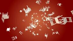 Falling chairs Stock Footage