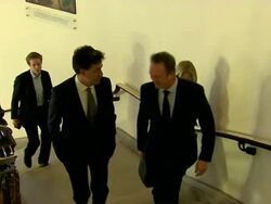 Ed Miliband arriving for the BBC Leaders Debate ahead of the General Election 2015 News Clip