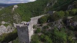 Exploring old castle Stock Footage
