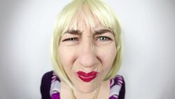 Fisheye Video Geeky Woman Putting Glasses On Stock Footage