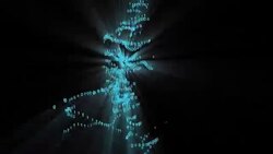 Binary numbers float and turn intro a silhouette of a runner. Stock Footage
