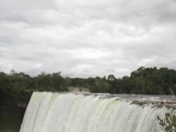 WS TD View of waterfall at Mato Grossso / Campo Novo do Parecis, Mato Grossso, Brazil Stock Footage