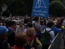 Thousands attend sanctuary where Pope Benedict XVI celebrated Mass News Clip