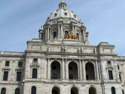 A closer view of the Minnesota State Capitol building Stock Footage