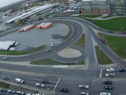 Traffic rotary timelapse, entrance to Mass Pike Cambridge, MA Stock Footage
