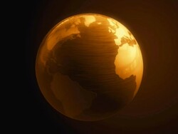 Gold Globe to World Map Stock Footage