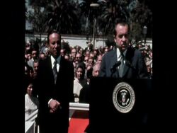 SYND 04-04-73 PRESIDENT NIXON MEETS SOUTH VIETNAMESE PRESIDENT THEU IN SAN CLEMENTE, CALIFORNIA News Clip