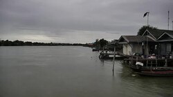 Life of fisherman at Bang ta boon Thailand Stock Footage