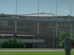 MS PAN View of sports stadium with name of Robert E. Kennedy Memorial Stadium / Washington DC, Washington DC, USA Stock Footage