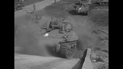 Assembly line at Pullman Standard Car Manufacturing Company in Hammond, IN, with M4 Sherman tanks being built News Clip