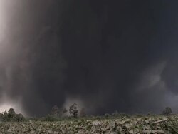 Major Volcanic Eruption And Ash Cloud At Mount Sinabung Stock Footage