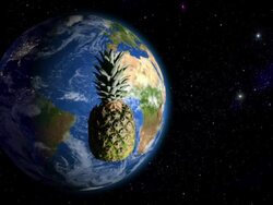 Pineapple orbiting the Earth Stock Footage