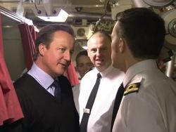 David Cameron on tour of HMS Victorious News Clip