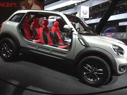 2010 Mini Beachcomber concept car montage Stock Footage