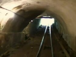 MS POV View of drive into old mine / Ouro Preto, Minas Gerais, Brasil Stock Footage