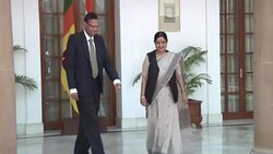 FM Peiris arrives for talks with counterpart Swaraj News Clip