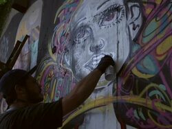 Street Art In Rio De Janeiro - Graffiti Artists Stock Footage