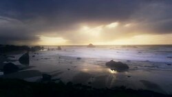 Beach at Sunset, Oregon Coast Stock Footage