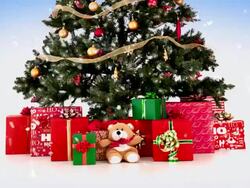 Christmas Tree Teddy Stock Footage