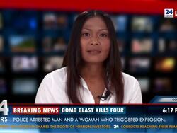 HD: TV Anchor Bringing Breaking News Stock Footage