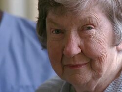 CU Senior woman with gray hair smiling / Washington State, USA Stock Footage