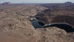 Desert river/arm of Lake Powell in Arizona and Utah Stock Footage