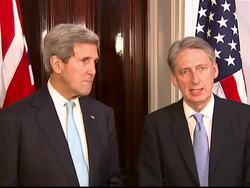 John Kerry and Philip Hammond Meeting in London News Clip