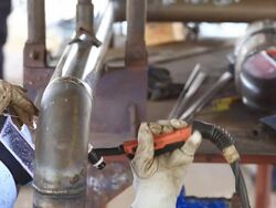 HD: Welding A Pipe Stock Footage