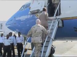 US distributes food aid, intv with US Admiral, refugees sheltering News Clip