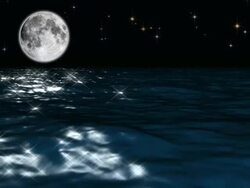 Full Moon Over the Sea Stock Footage