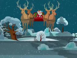 Santa's ride through the Countryside Stock Footage