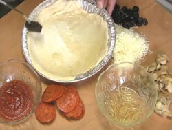 making a small pizza Stock Footage